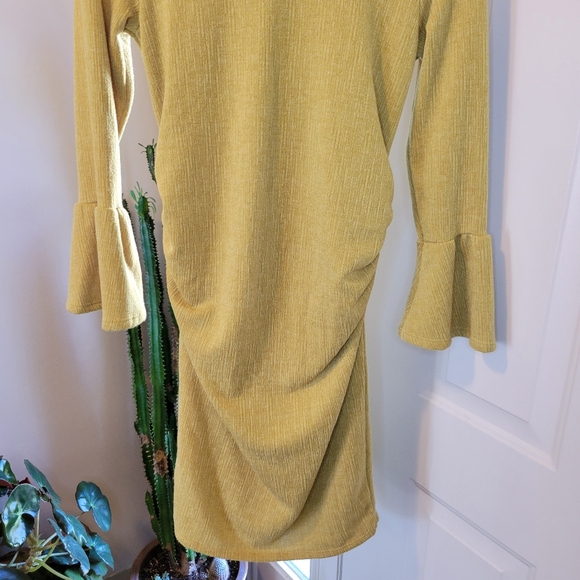 NWT Pink Blush Maternity Bodycon Lime Green/Yellow Stretch Sides, Size Large - Picture 5 of 9